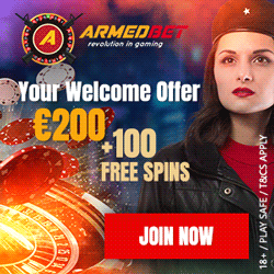 ArmedBet 200 Eur + 100 Free Spins Welcome Bonus