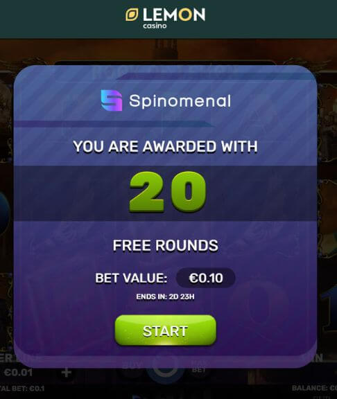 Lemon Kasyno 20 darmowych spinów otrzymuje dowód