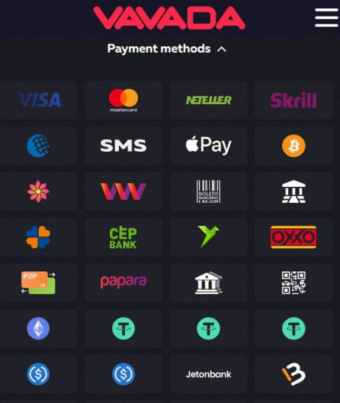 Vavada Metody płatności w kasynie, w tym Visa, Mastercard, Skrill, Neteller, Bitcoin i Apple Pay